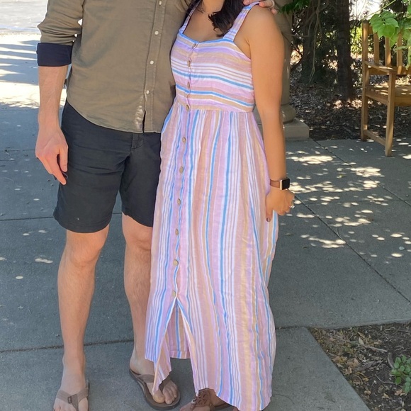 C&C California | Stripe Button Down Maxi Linen Size 2 - Picture 6 of 6